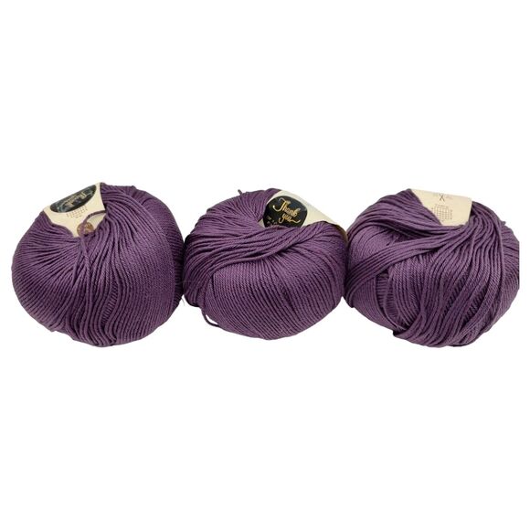 HTF Yarn 3 Skeins Rowan Siena 4-Ply 100% Mercerised Cotton Purple Lavender #670 - Picture 4 of 7